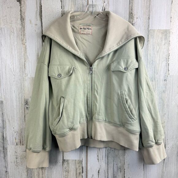 Free People We The Free Addison Jacket Top Ribbed Oversized Slouchy L - Picture 2 of 11